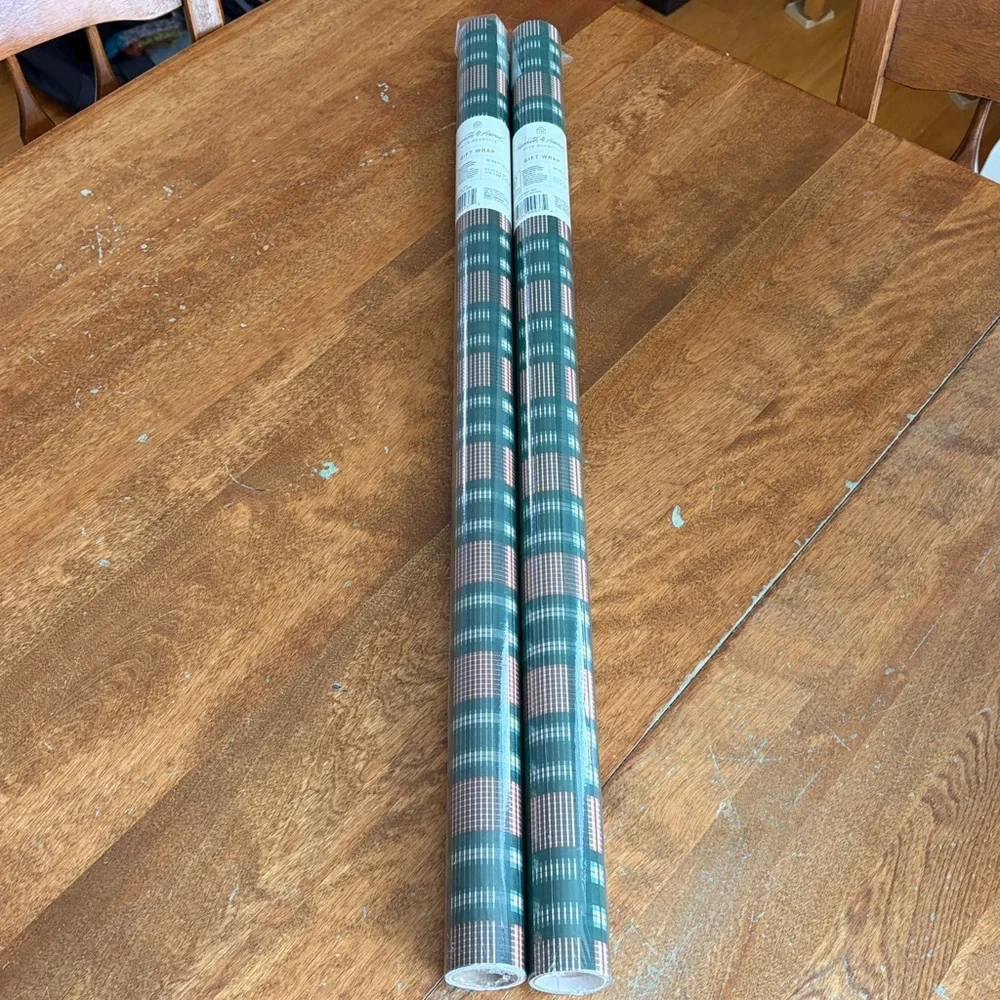 Hearth & Hand Magnolia Plaid Gift Wrap 2 rolls New